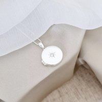 Medalion Eterna stea - Locket cu poze in interior - Argint 925 si cristal Zirconia - 1