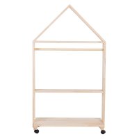 Childhome Casuta cu Roti - Mobilier Decorativ din Lemn Natural 80x135 cm - 6