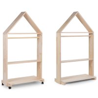 Childhome Casuta cu Roti - Mobilier Decorativ din Lemn Natural 80x135 cm - 3
