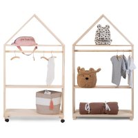 Childhome Casuta cu Roti - Mobilier Decorativ din Lemn Natural 80x135 cm - 5