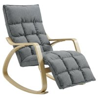 Fotoliu balansoar HOMCOM cu suport pentru picioare ajustabil, gri, confortabil si elegant - 1