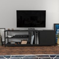 Comoda TV Oneida - Negru, Antracit - 1