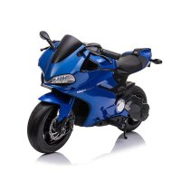 Motocicleta electrica copii Kinderauto SX1629, putere 250W, 24V, roti moi, scaun tapitat, Albastra - 1