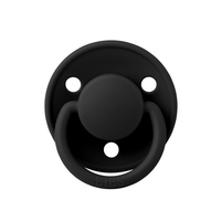 Suzeta BIBS De Lux din silicon cu tetina rotunda, marime universala 0-3 ani, Black - 3