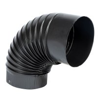 Cot pentru soba pe lemne, 90˚, 130mm, Gri mat - 1