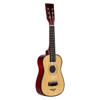 Chitara din lemn, Free2Play, Cu 6 corzi metalice, Dezvolta abilitatile motorii, Stimuleaza auzul si atentia auditiva, 59 cm, 3 ani+, Brown - 1