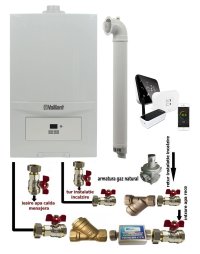 Centrala termica in condensatie Vaillant ecoTEC Pure VUW 236/7-2, 23 kW, cu afisaj digital si termostat Salus IT 500 - 1