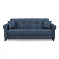 Canapea extensibila SALLY pentru 3 persoane, cu lada de depozitare, gri albastrui, dimensiuni 215x80x83 cm - 1