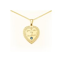 Pandantiv Inima My Sunshine cu Cristal Swarovski - Lantisor Aur Galben 14K - 1