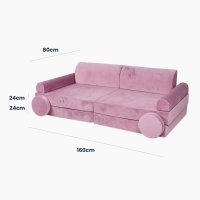 Canapea playset modular Premium Velvet spuma roz - 11