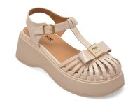 Sandale GRYXX 2583 albe din piele ecologica lacuita - 1