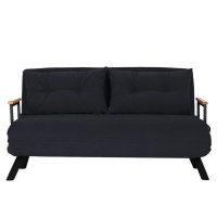 Canapea extensibila SANDO, 2 locuri, negru, 133x78x78 cm - 1