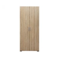 Dulap CORINNE, 2 usi, 4 rafturi, sonoma deschis, cant sonoma inchis, 80x50x188 cm - 1
