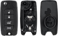 Carcasa Cheie Auto Techstar tip Flip cu 4 butoane, Compatibila Jeep Renegade, Compass, Patriot, Liberty 2014–2021, Fiat - 5