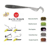 Grub Mato Worm 6.5" 16.5cm Smoke Silver Clear Herakles - 1