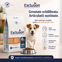 EXCLUSION Monoprotein VD Metabolic & Mobility Small, XS-S, Porc și Fibre, dietă veterinară, hrană uscată câini, obezitate, sistem articular, 2kg - 5