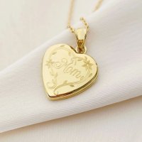 Medalion in forma de inima cu fotografie - Elegant Mom - Argint 925 placat cu Aur Galben 18K - 1