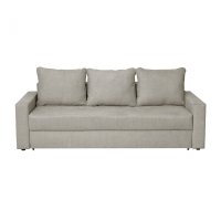 Canapea NICO II 3L extensibila, 3 locuri, cu arcuri si lada depozitare, bej, 220x85x75 cm - 1