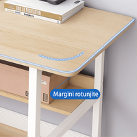 Birou pentru calculator cu raft HomeOFFICE, model scandinav,Maro,picioare metal,100x45x72 cm - 3