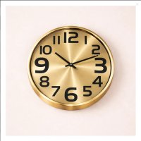 Ceas de perete modern silentios din aluminiu - 32.5 cm Auriu - Incomplet #001 - 1