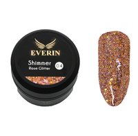 Gel Shimmer Rose Glitter EVERIN 5ml - 04 | Gel Cupru Rose cu Sclipici pentru Manichiură Profesională - 1