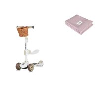 Set Lionelo Franky Beige: trotineta 2 in 1 pliabila si paturica din bambus - 1