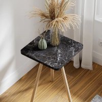 Masuta decorativa patrata cu picioare din lemn, 34 x 34 cm, design scandinav - 1