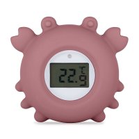 Temometru digital PetiteMars Crabul Caleb, multifunctional, ecran usor de citit, valoare precisa, silicon sigur, avertizare temperatura, 0 luni+, Roz - 3