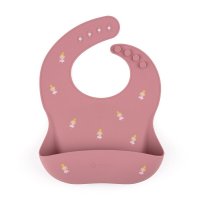 Baveta din Silicon Reglabila Petite&Mars Take&Match cu Buzunar Colector, Fara BPA, Roz, 6 luni+ - 1