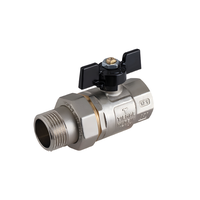 Robinet cu sfera Buran TIEMME, M/F 1/2 inch, cu olandez si fluture negru - 1