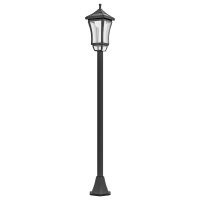 Felinar Solar Outsunny cu Autonomie de 6 Ore, Negru, 15x15x127 cm | Aosom Romania - 1