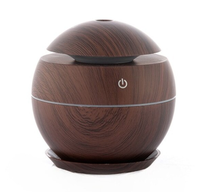 Umidificator Ultrasonic si Difuzor de Uleiuri Esentiale 200 ml cu LED-uri Multicolore, Maro Inchis - 1
