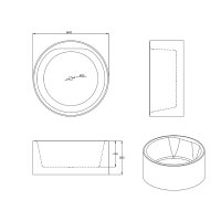 Cada baie freestanding Bella WB-838  acril  160 x 160 x 58 cm  alb - 3