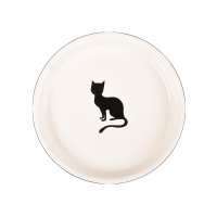 Castron din Ceramica pentru Pisici, Flamingo Nala Alb-Negru, 15 cm/ 180 ml - 1
