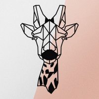 Tablou metalic Giraffe Negru 33x50 cm - 6