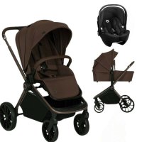 Carucior 3 in 1 Lionelo Mika Plus cu Scoica Auto Moxie Negru Reversibil - 1