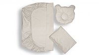 Set lenjerie patut si pernuta formare cap SomnArt Gri deschis bumbac 120x60 cm - 2