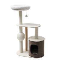 Ansamblu de joaca pisici, Meraki Home, Ivory Haven, 72x29x41.5 cm - 1