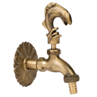 Robinet decorativ 1/2", dublu serviciu din alama si finisaj Peste - 1