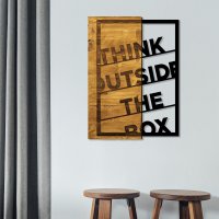 Tablou din lemn si metal Think Nuc 42x58 cm - 1