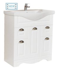 Set Baza front MDF si Lavoar seria 172, cu sertare, 75 cm, alb rustic - 1