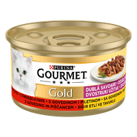 Gourmet Gold Double Pleasure, Vita si Pui, 85 g - 1