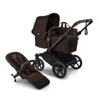 Bugaboo Donkey 6 Complete Black Brown, carucior 2 in 1 cu suspensii si pliere compacta - 1