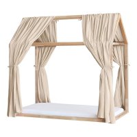 Set 2 baldachine muselina pentru pat tip casuta, Little Amy, Bej, 2x315 cm pentru pat 90x180 cm - 4