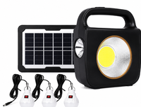 Kit solar pentru Iluminat CC002 1 cu Panou si 3 Becuri putere 100W - 1