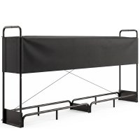 Suport Lemne de Foc Outsunny pentru Interior si Exterior, Oțel Galvanizat cu Husă Oxford, Capacitate 500 kg, Dimensiuni 260x38x118 cm, Negru - 1