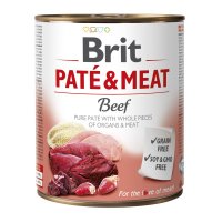 BRIT Pate & Meat, Vită, conservă hrană umedă fără cereale câini, (pate cu bucăți de carne), 800g - 3