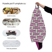 Husa fotoliu Puf Bean Bag tip Para XL fara umplutura raspberry and kiwi - 1