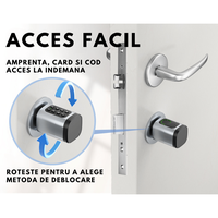Butuc Smart Lock cu 5 Metode de Deblocare - Amprenta, Aplicatie Mobila si Cheie Mecanica - 4