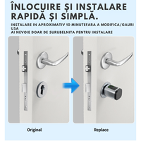 Butuc Smart Lock cu 5 Metode de Deblocare - Amprenta, Aplicatie Mobila si Cheie Mecanica - 6